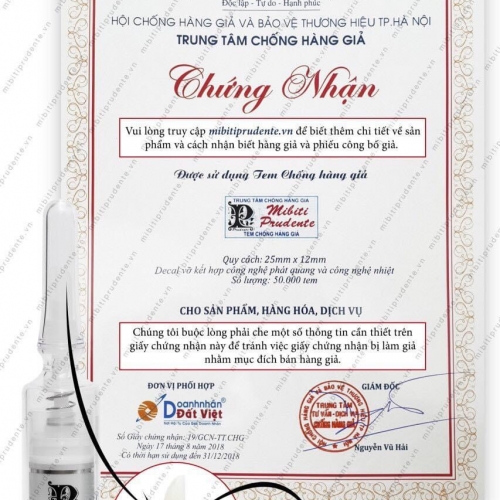 Chứng nhận chống hàng giả